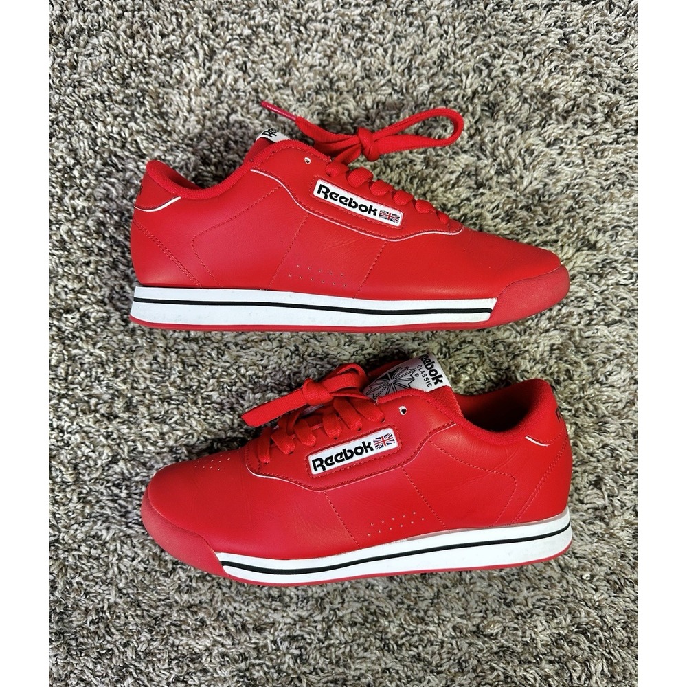 Reebok Princess Women's Size 6.5 Red Classic Leather Shoes Sneakers J95015 - Picture 2 of 9